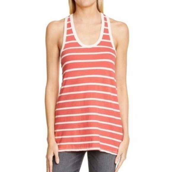 The Great. The Racerback Stripe Scoop Neck Slightly Slouchy Fit Tank Top NWT - Picture 6 of 16